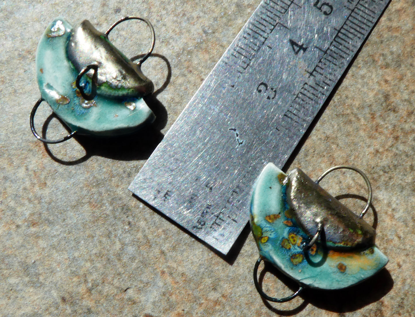 Ceramic Folded Handbag Connectors - Mystic Jade