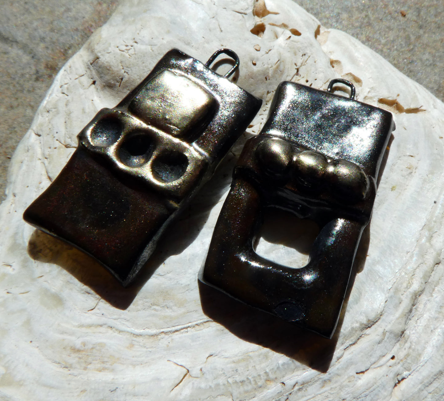 Ceramic Asymmetric Tablet Charms -Gloria