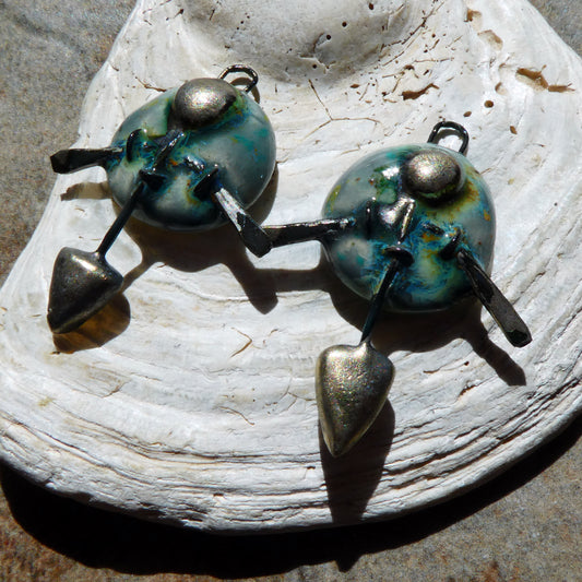 Ceramic Round Shield Charms - Mountain Moss