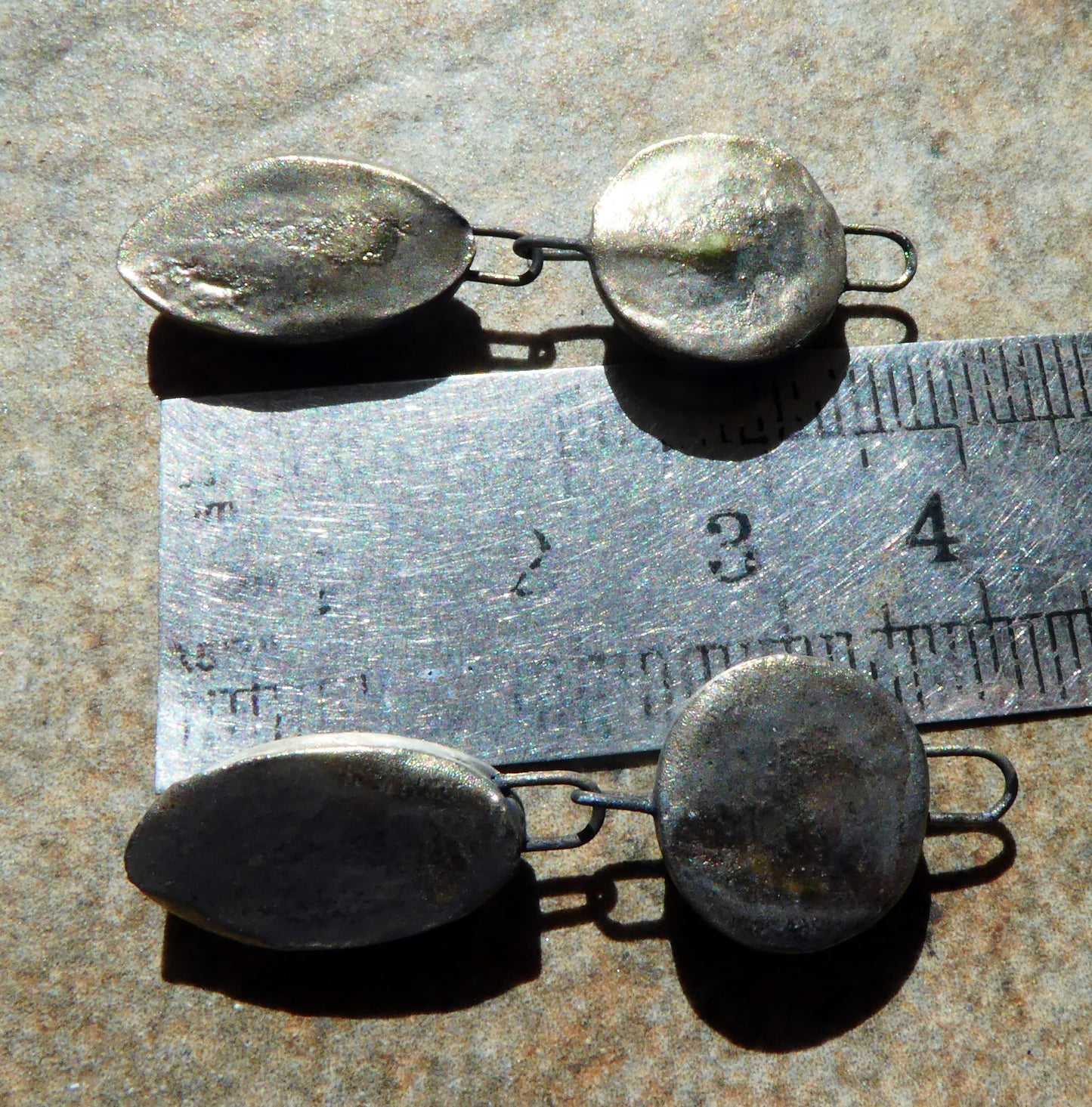 Ceramic Moulded  Disc and Oval Dangles -Sailors Delight