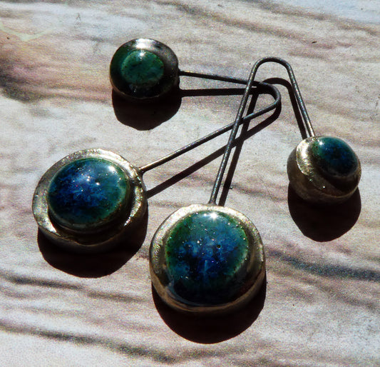Ceramic Moulded Double Disc Dangles -Granada