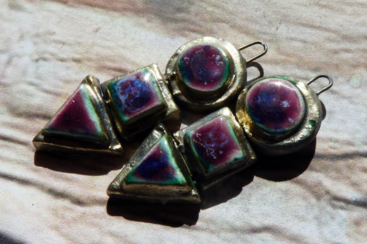 Ceramic Moulded Stack Charms - Plum  Jelly