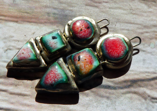 Ceramic Moulded Stack Charms - Poppy Fields