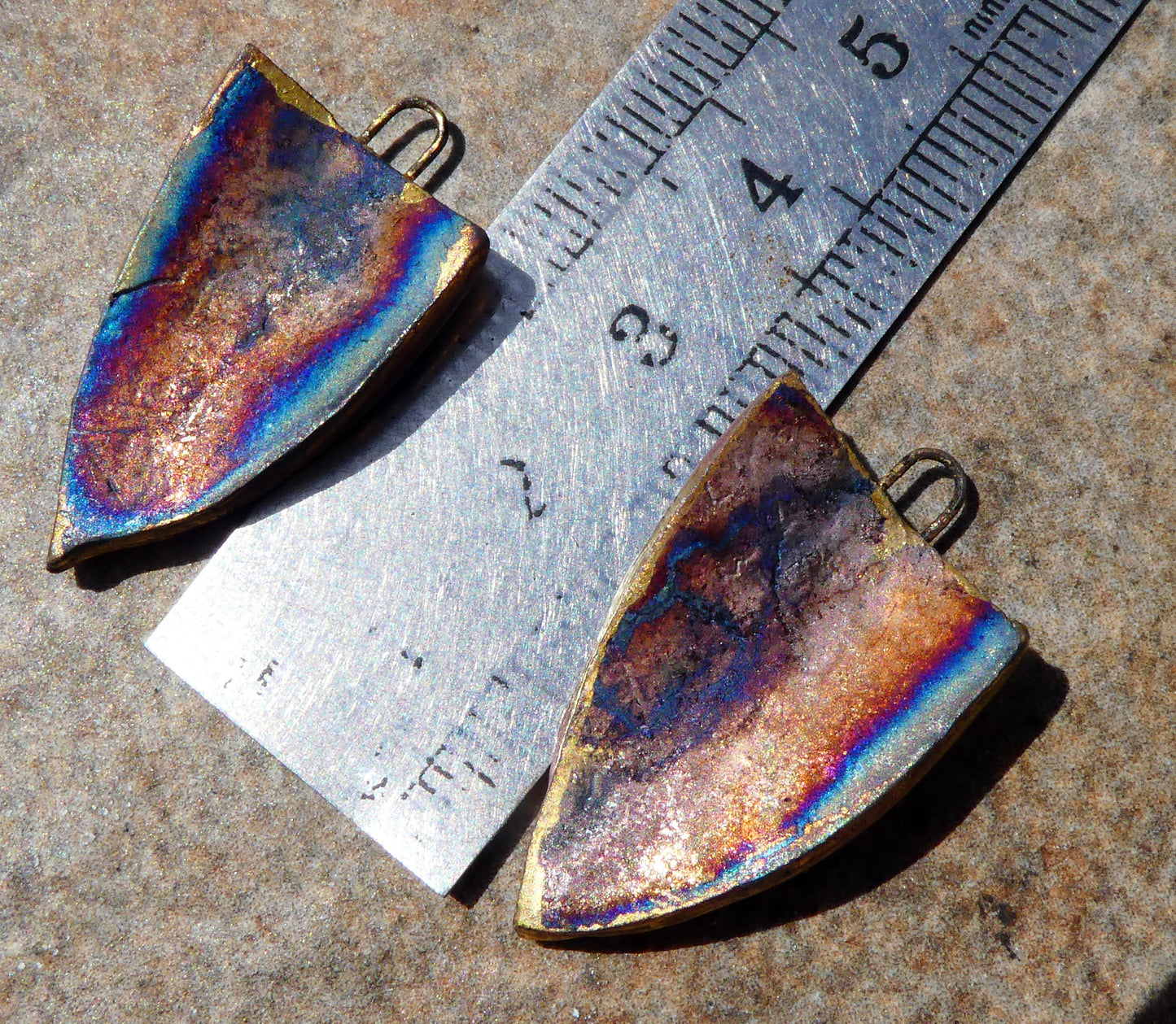 Ceramic Painted Decal Shield Earring Charms #2