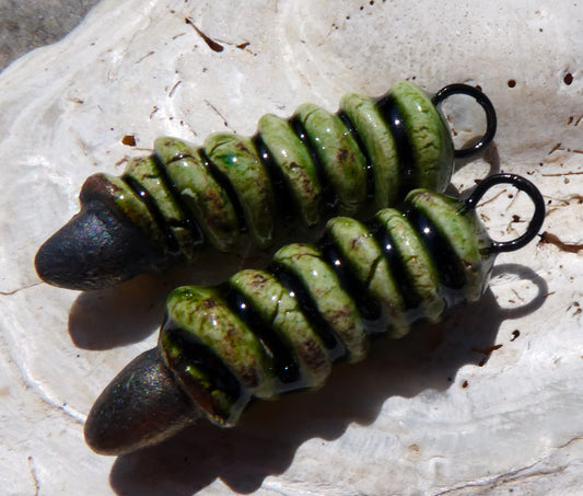 Ceramic Catkin Charms - Olive