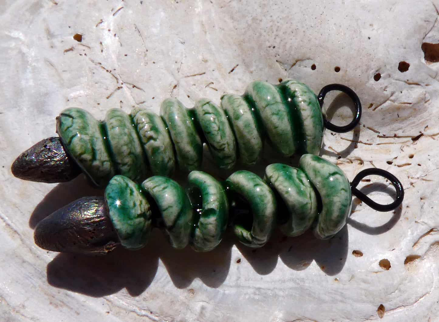 Ceramic Catkin Charms - Algae Bloom