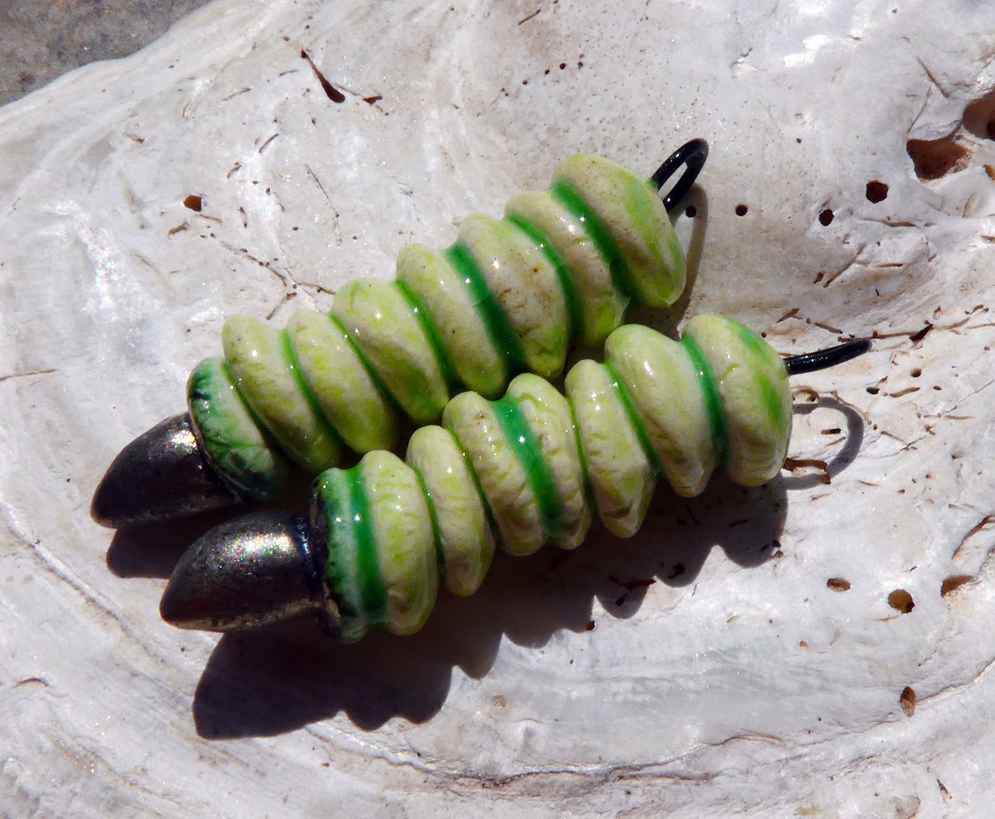 Ceramic Catkin Charms - Lime
