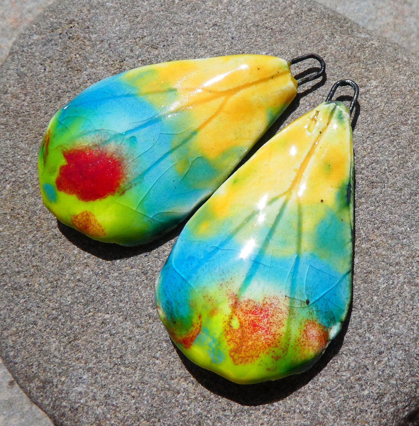 Ceramic Super Slim Spring Leaf Earring Charms #8