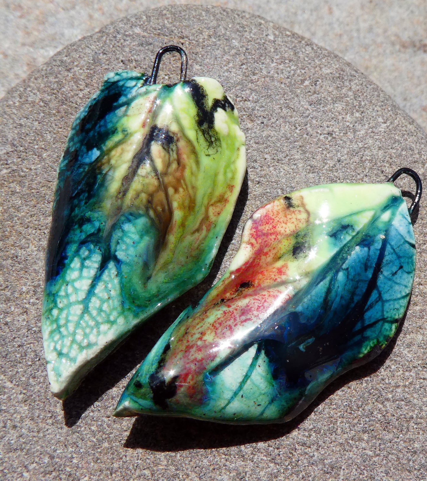Ceramic Super Slim Spring Leaf Earring Charms #21