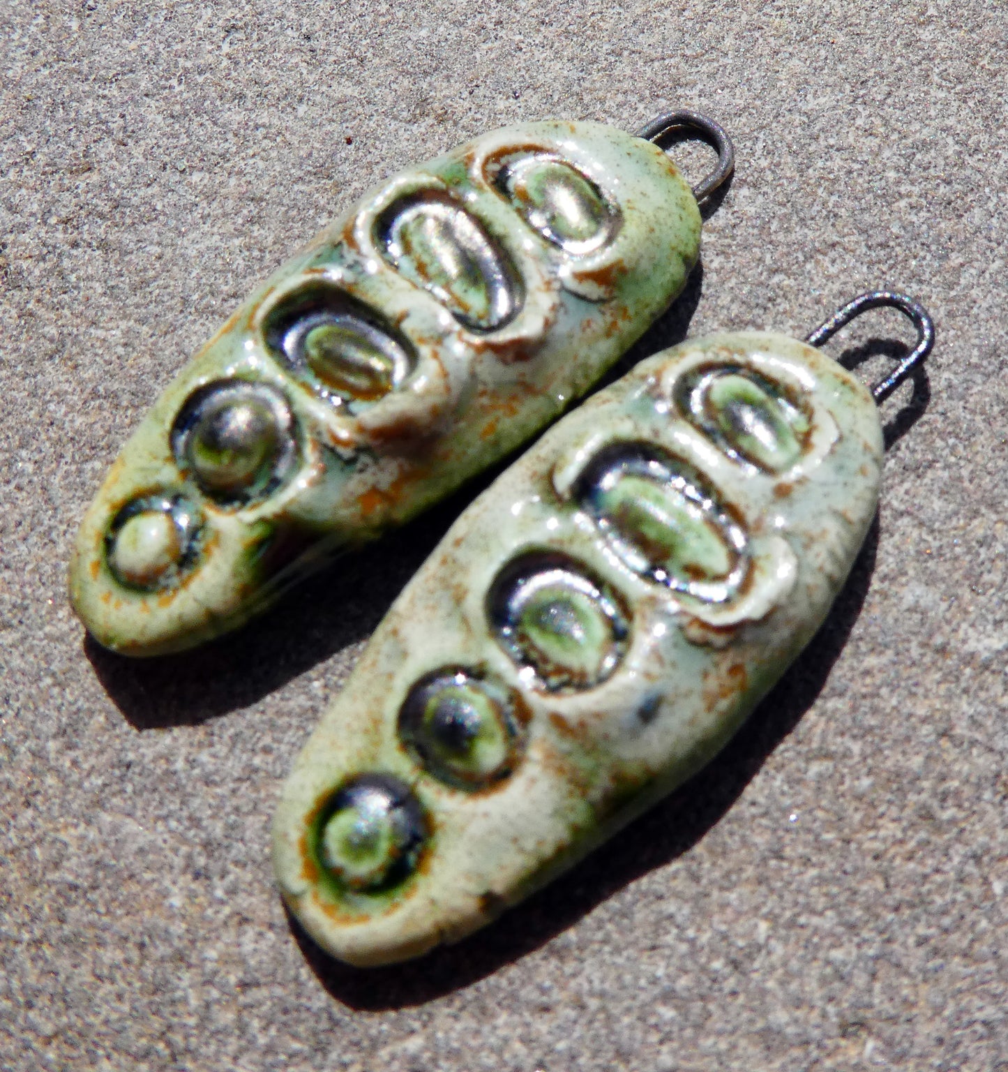 Ceramic Seed Pod Charms - Stone