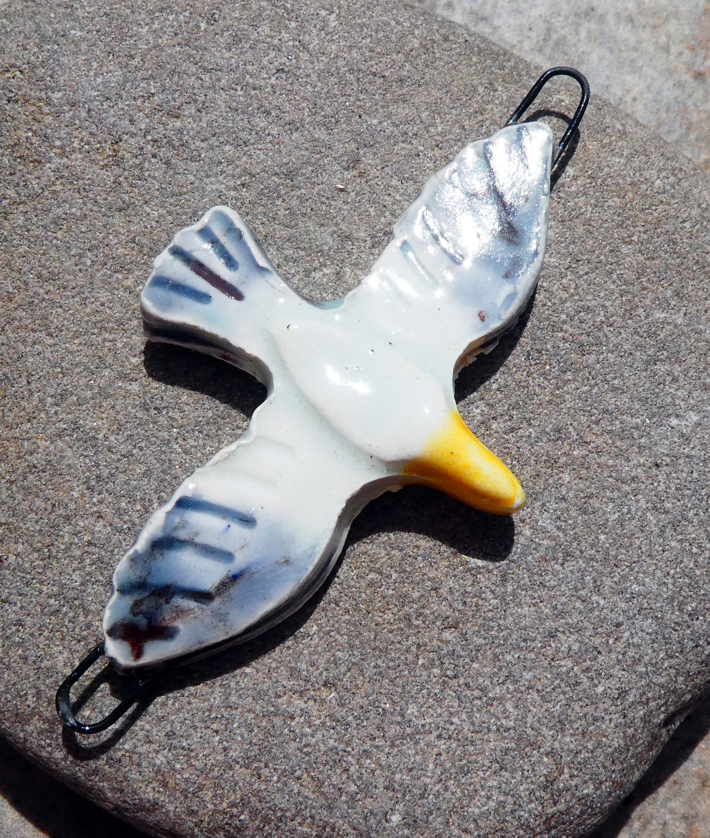Ceramic Seagull Necklace Connector #2