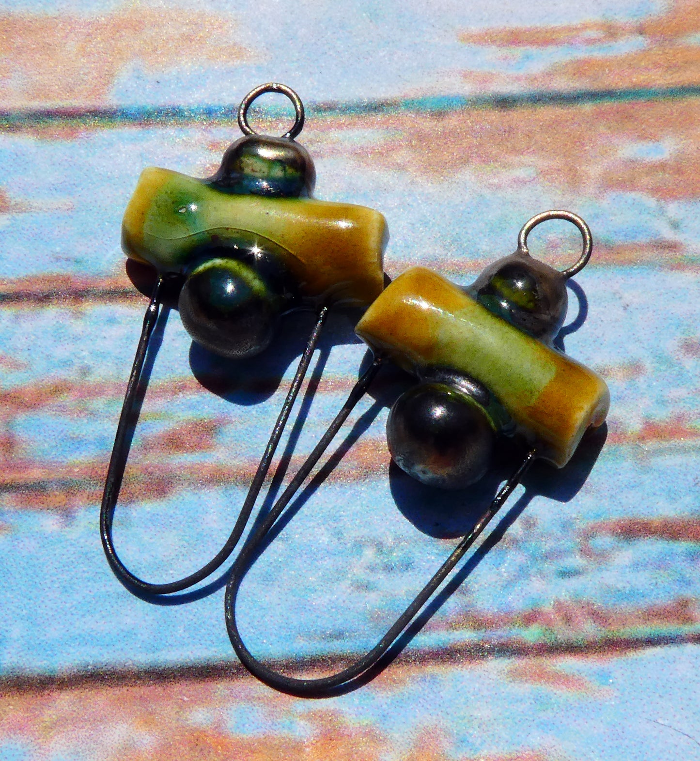 Ceramic Stick and Bobble Hoopy Earring Connectors - Billabong
