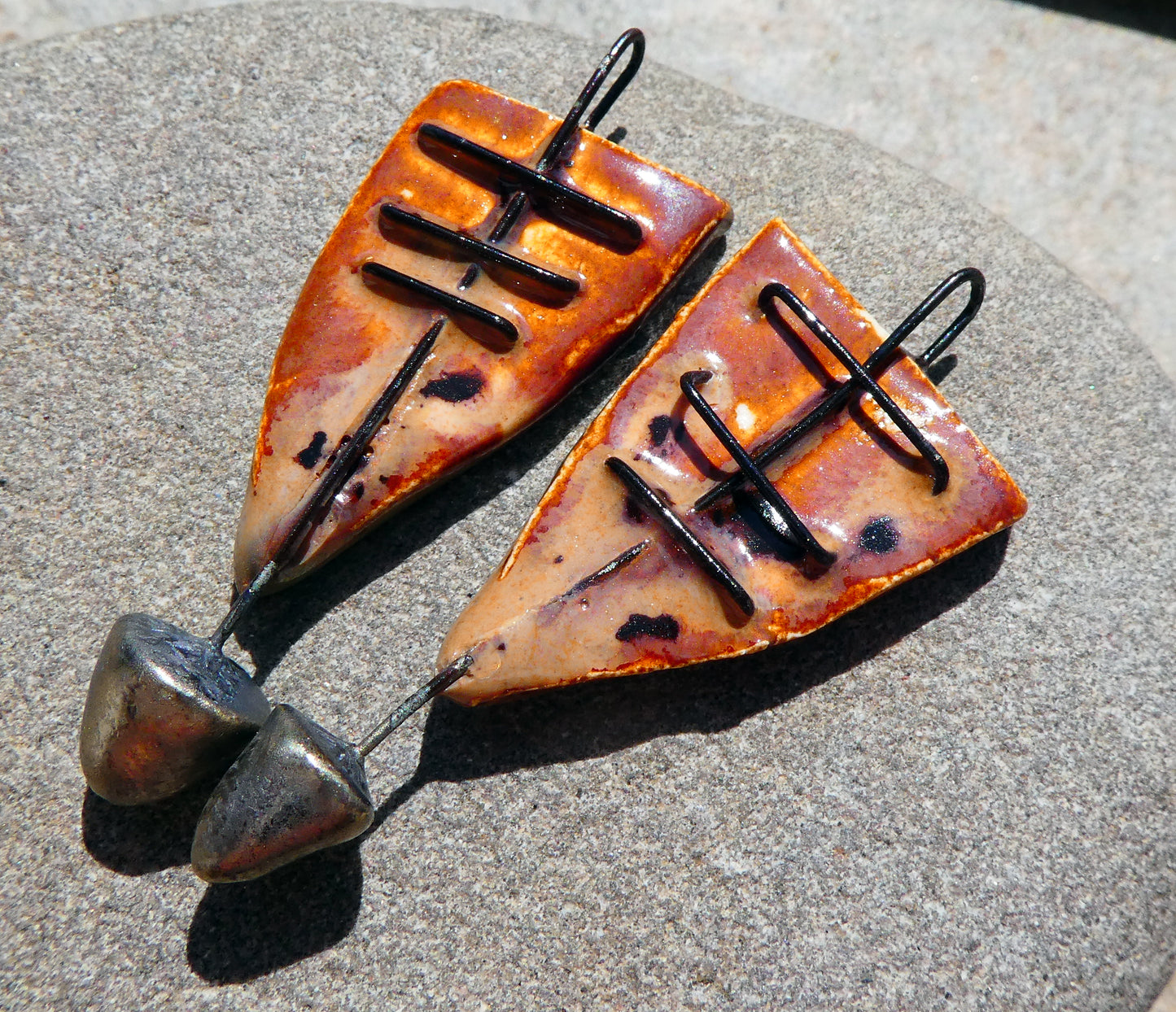 Ceramic Stapled Dagger Charms-Painted Desert