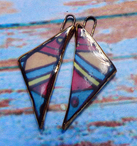 Ceramic Geometric Decal Earring Charms #3