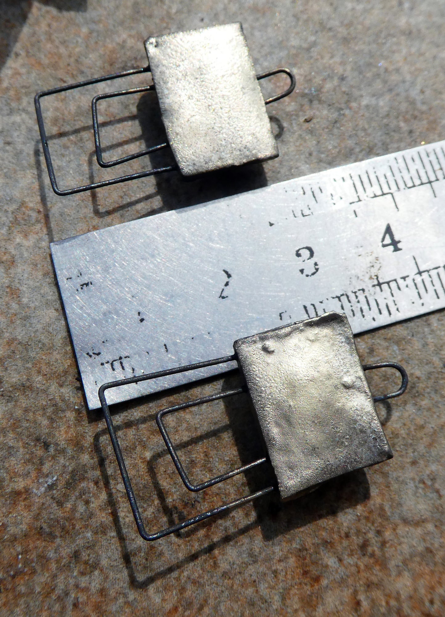 Ceramic Double Hoop Moulded Rectangle Connectors -Sailors Delight