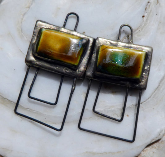 Ceramic Double Hoop Moulded Rectangle Connectors -Billabong