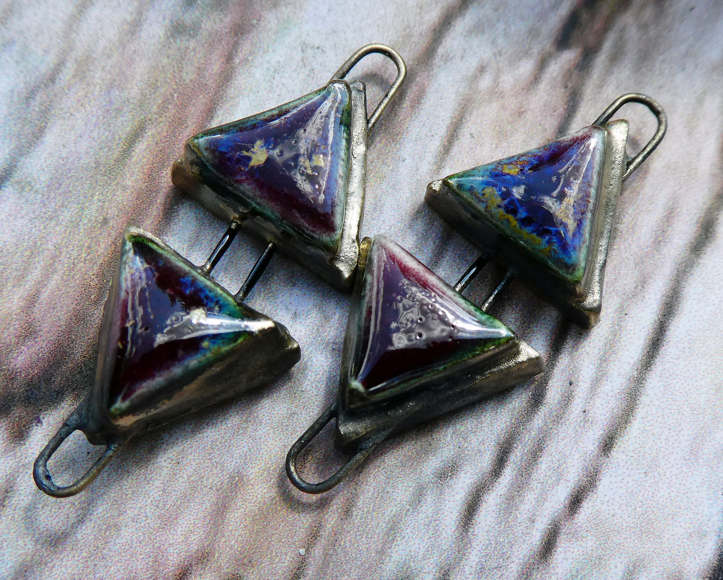 Ceramic Double Triangle Moulded Connectors -Sailors Delight