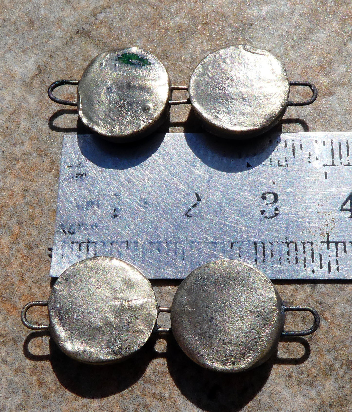 Ceramic Double Disc Moulded Connectors -Larimar