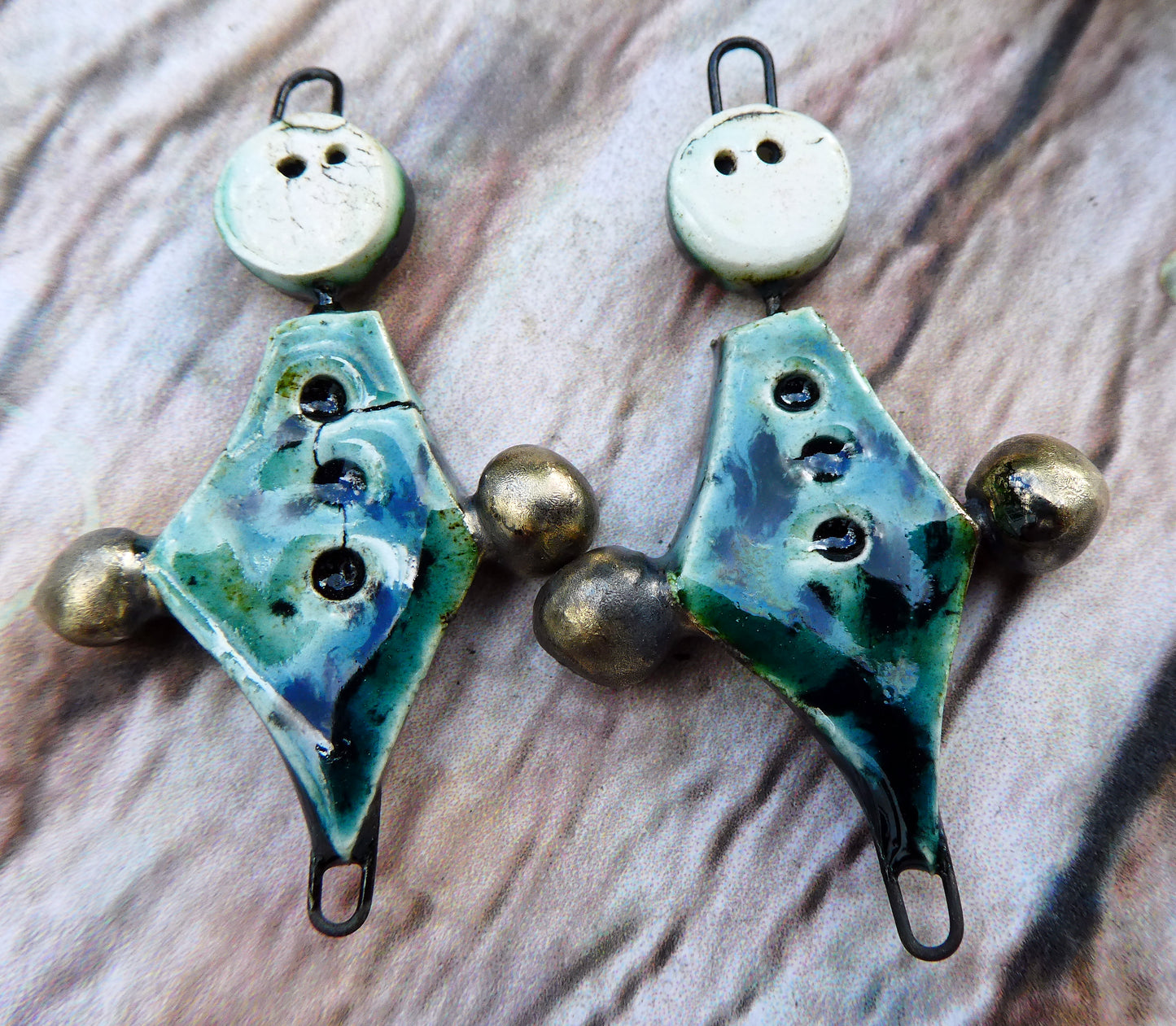 Ceramic Simple Souls Connectors - Ocean Mist