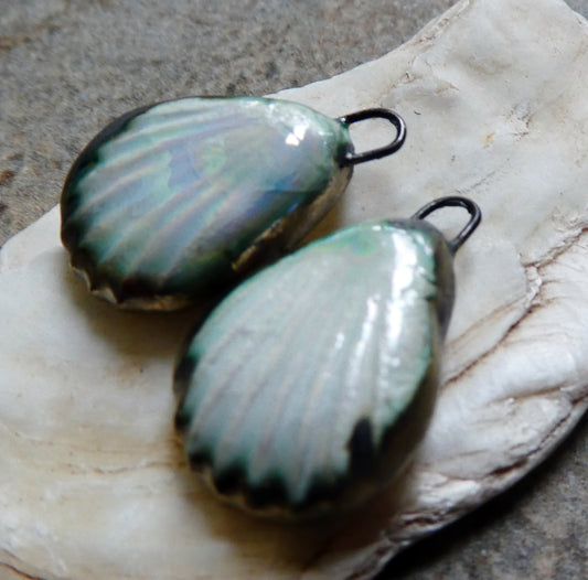 Porcelain Lustrous Shell Charms