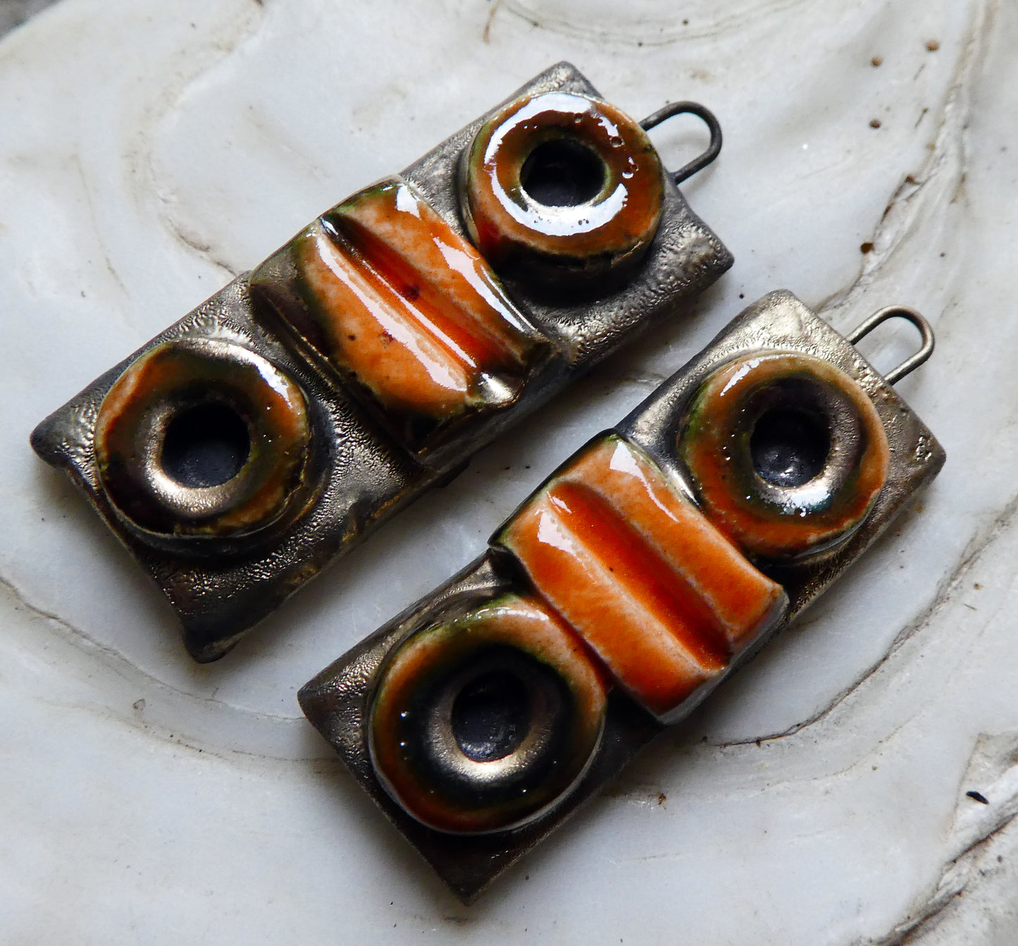 Ceramic Moulded Tablet Charms #2- Wildfire