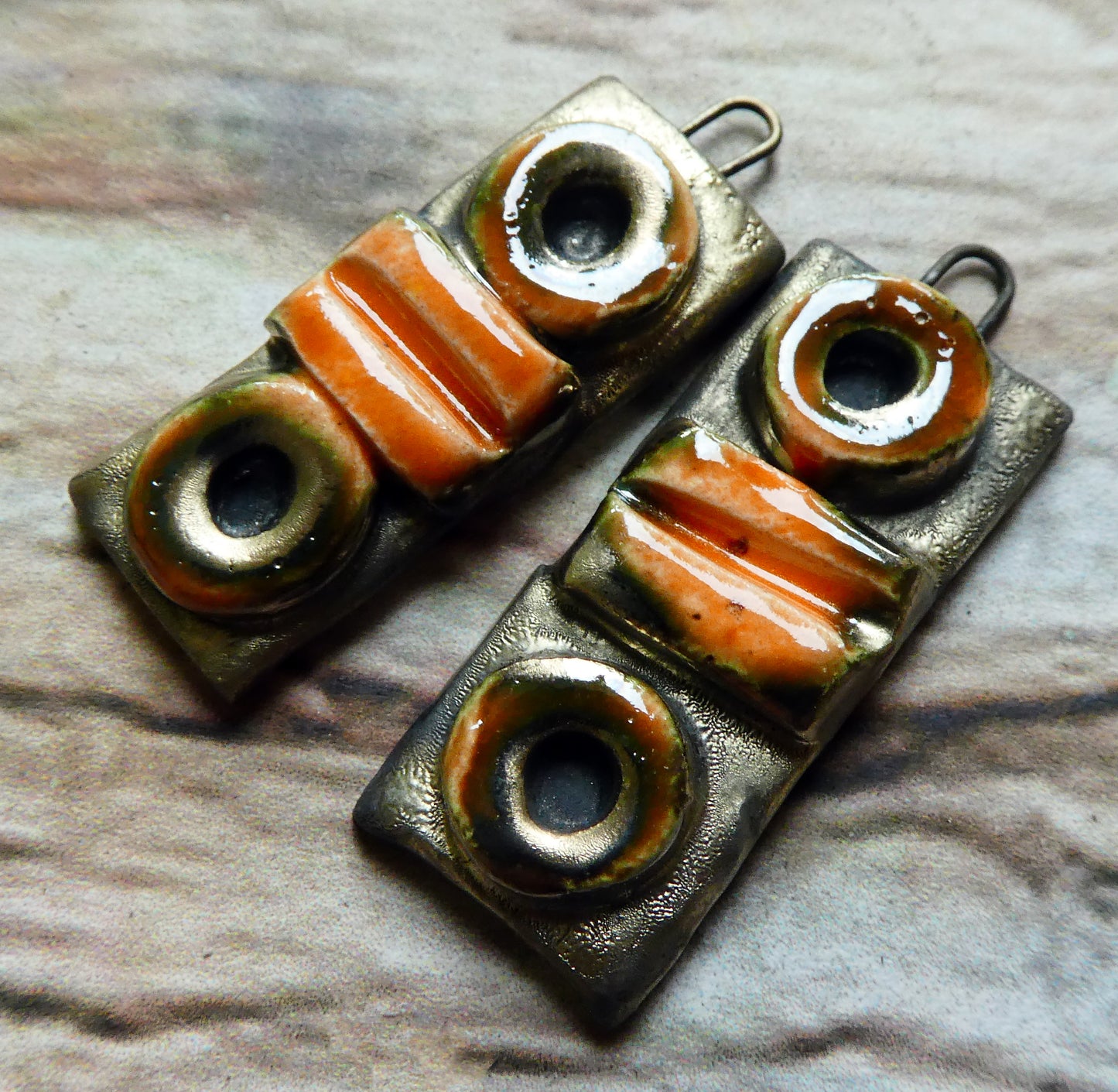 Ceramic Moulded Tablet Charms #2- Wildfire