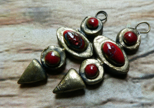 Ceramic Moulded Stack Charms -Pillar Box