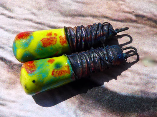 Ceramic Wire Wrapped Baton Charms -Appltini