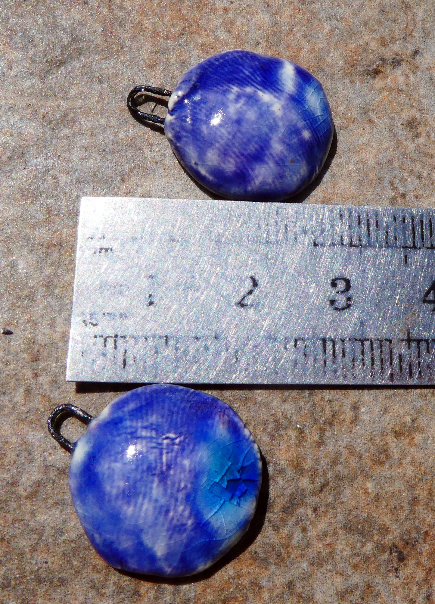 Ceramic Flat Flower Charms - Pueblo Purple