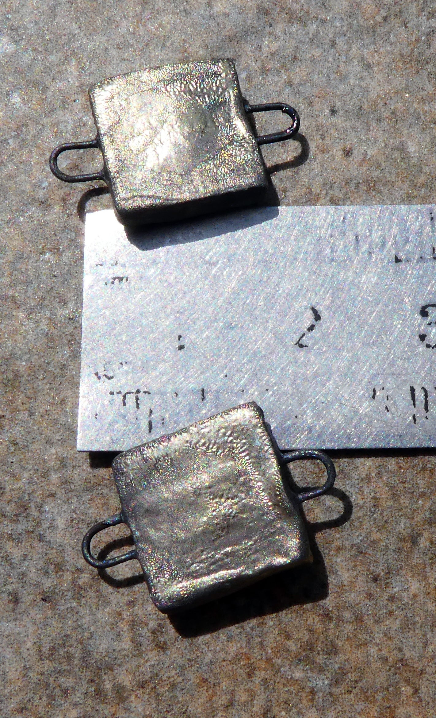 Ceramic Little Moulded Square Connectors -Berry Tart
