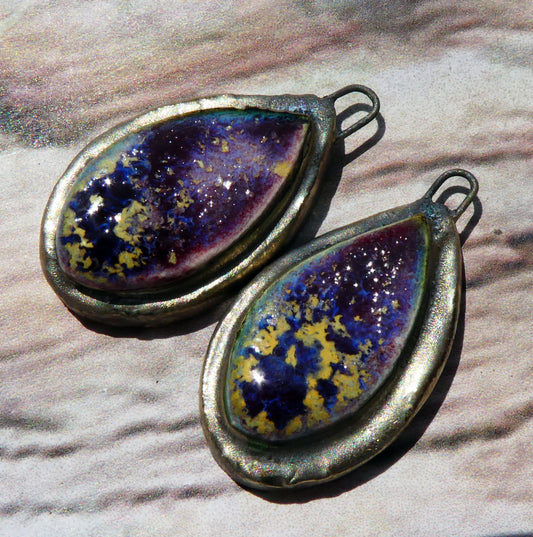 Ceramic Moulded Teardrop Charms - Sailors Delight