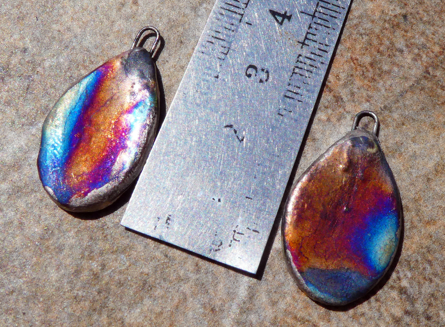 Ceramic Nautilus Shell Slice Earring Charms #2