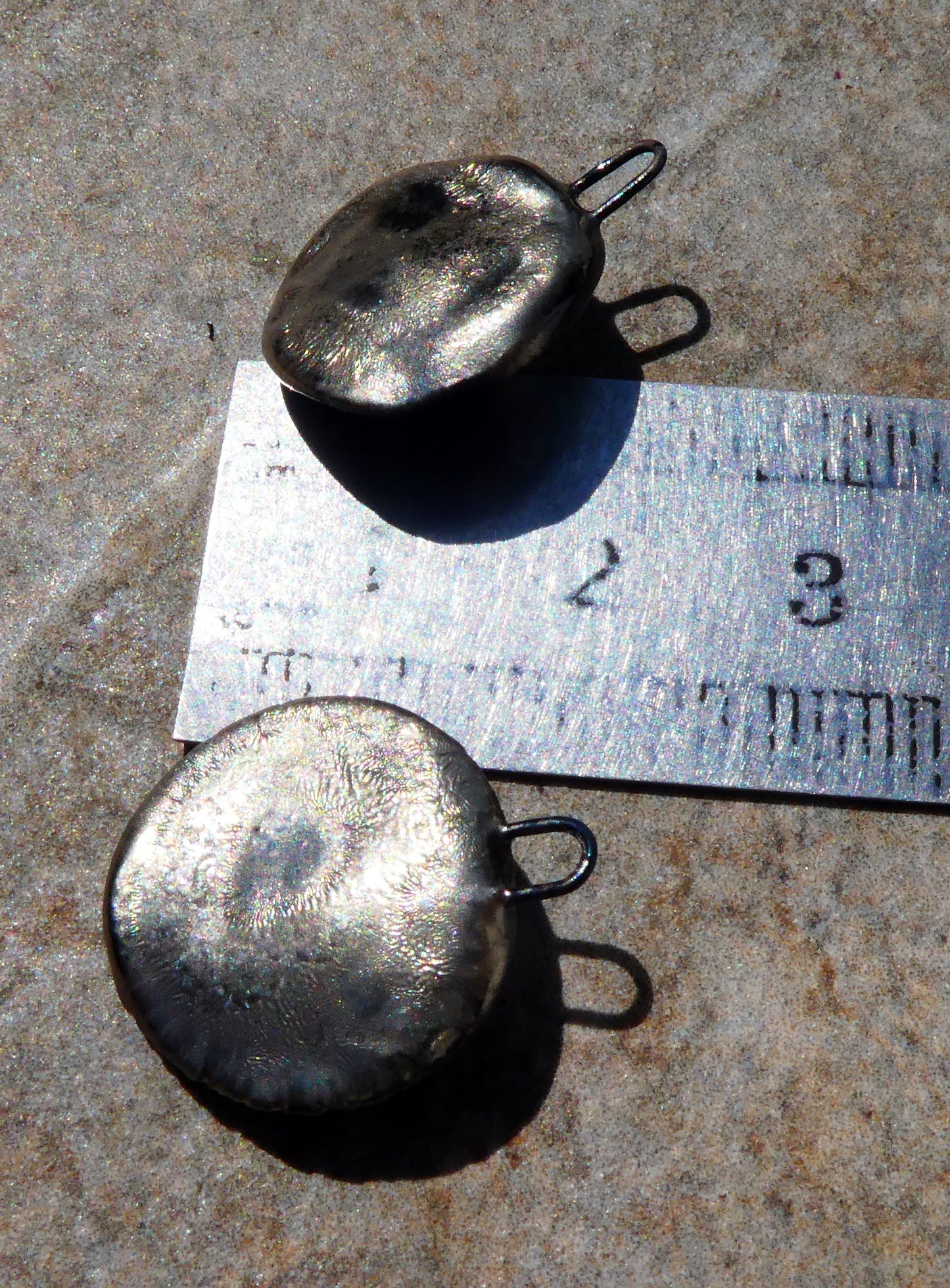 Ceramic Lustrous Button Shell Textured Charms-Water