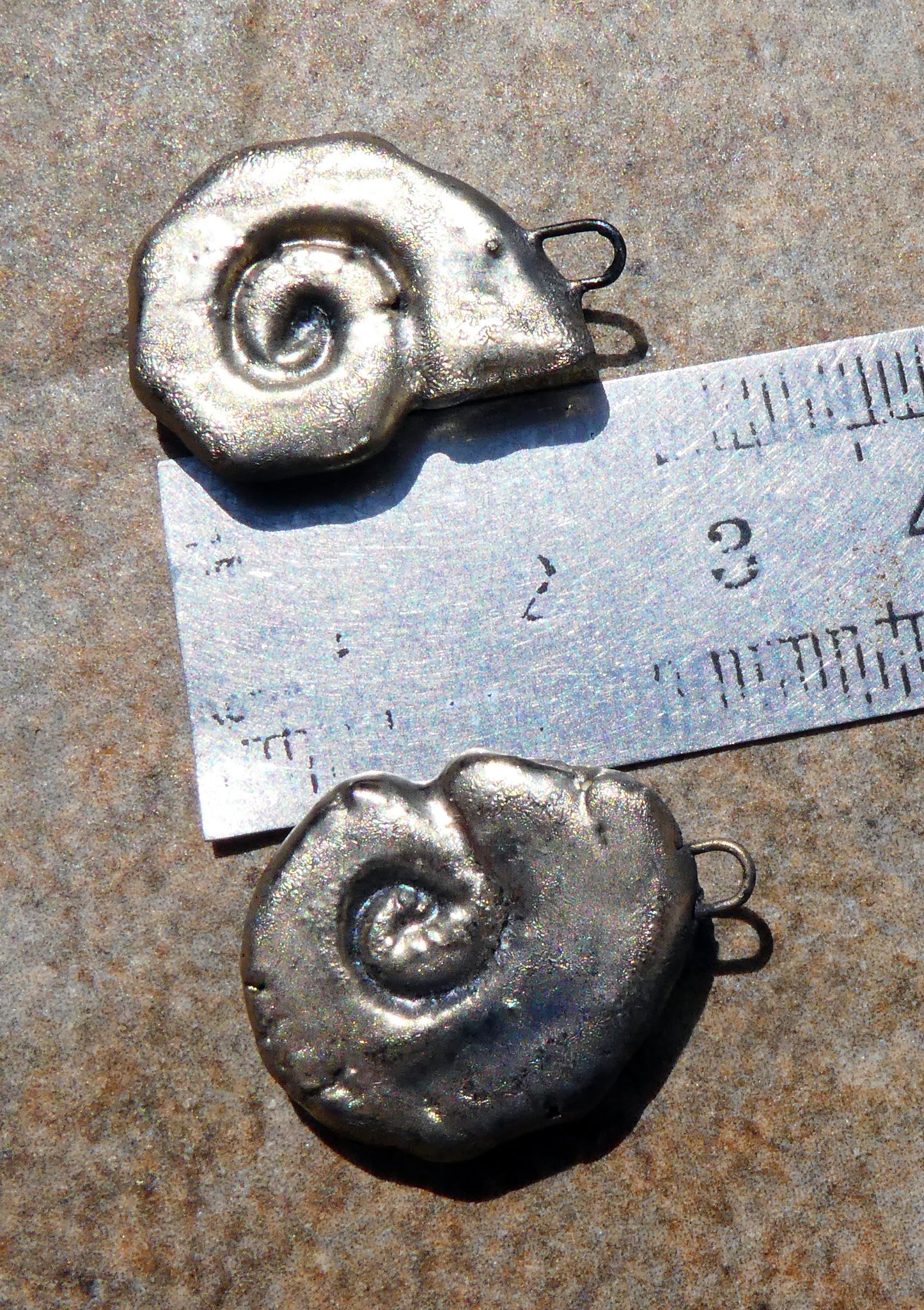 Ceramic Glassy Nautilus Shell Charms