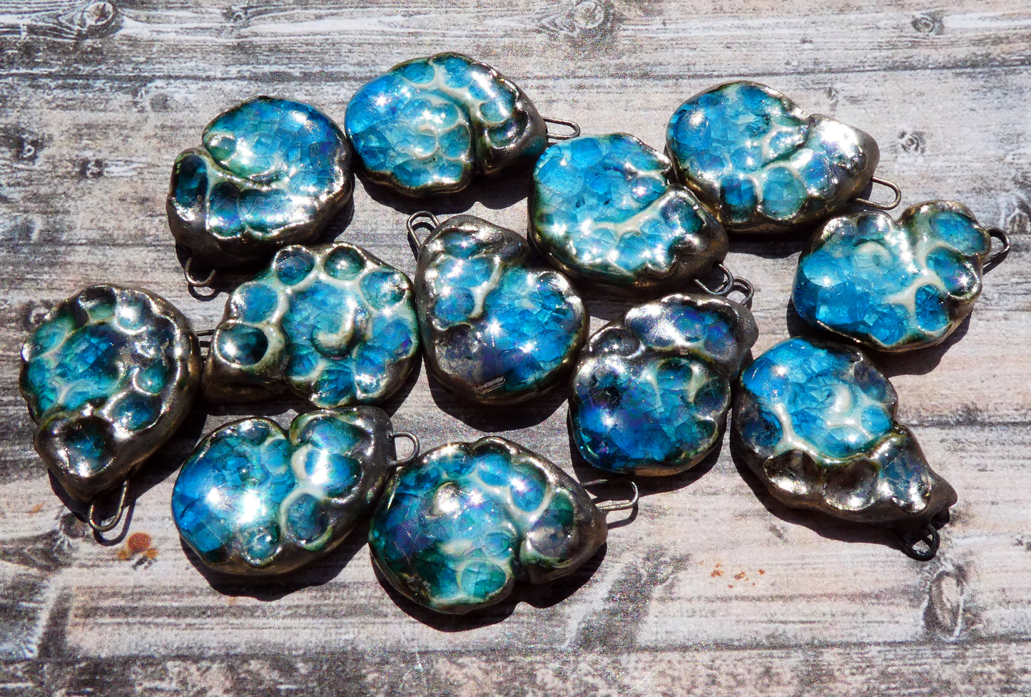 Ceramic Glassy Nautilus Shell Charms