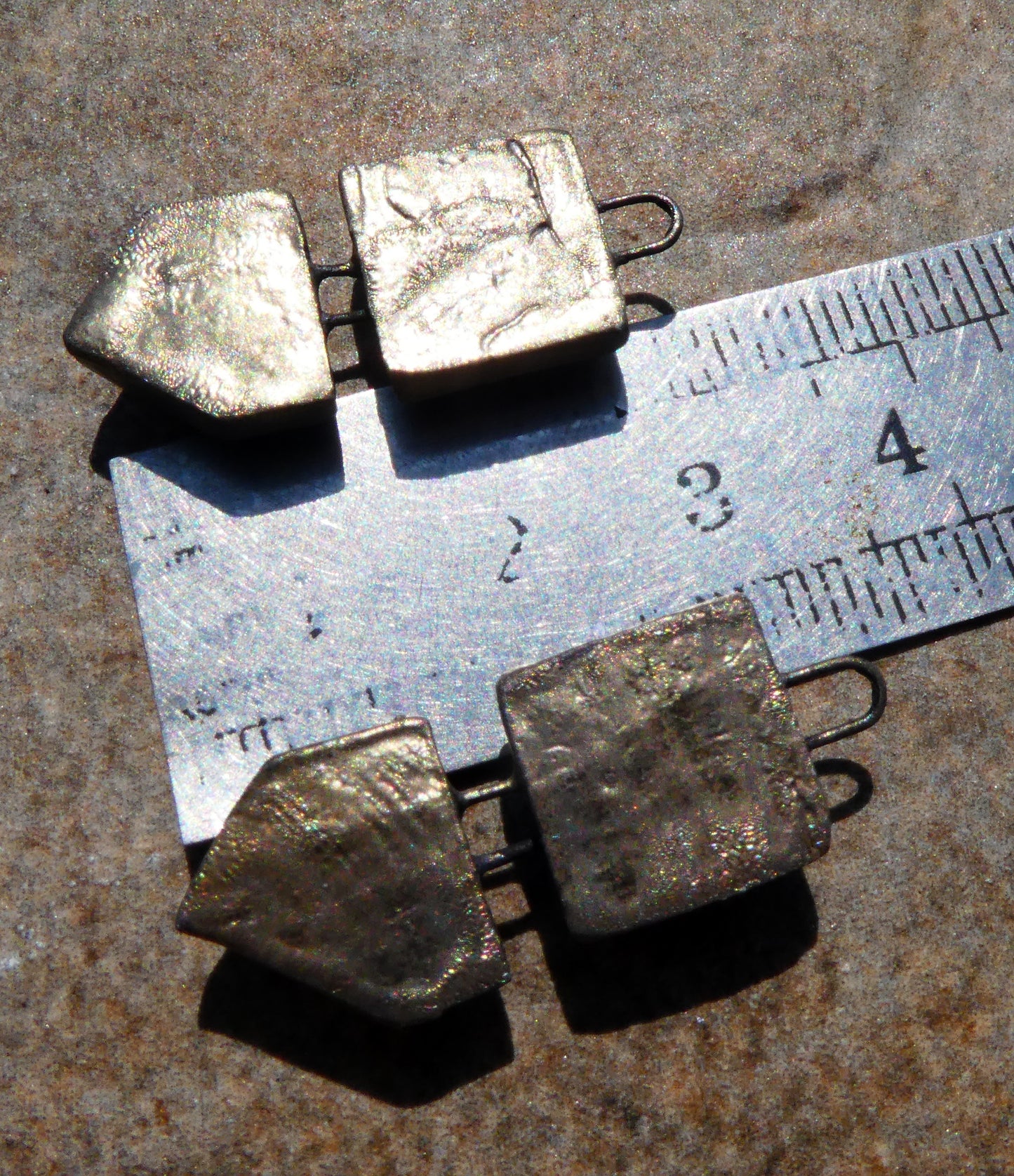 Ceramic Moulded Mixed Shape Charms -Obsidian