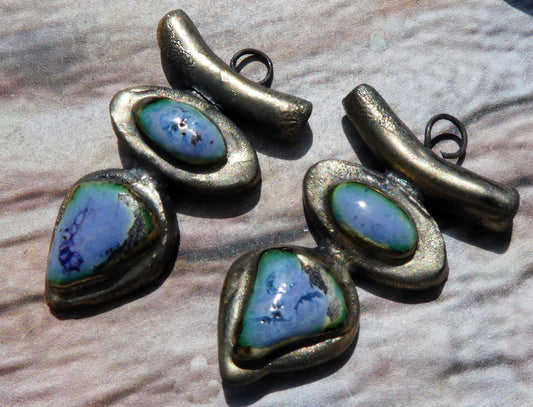 Ceramic Moulded Goddess Stack Charms -Glacier Fire