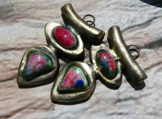 Ceramic Moulded Goddess Stack Charms -Berry Tart