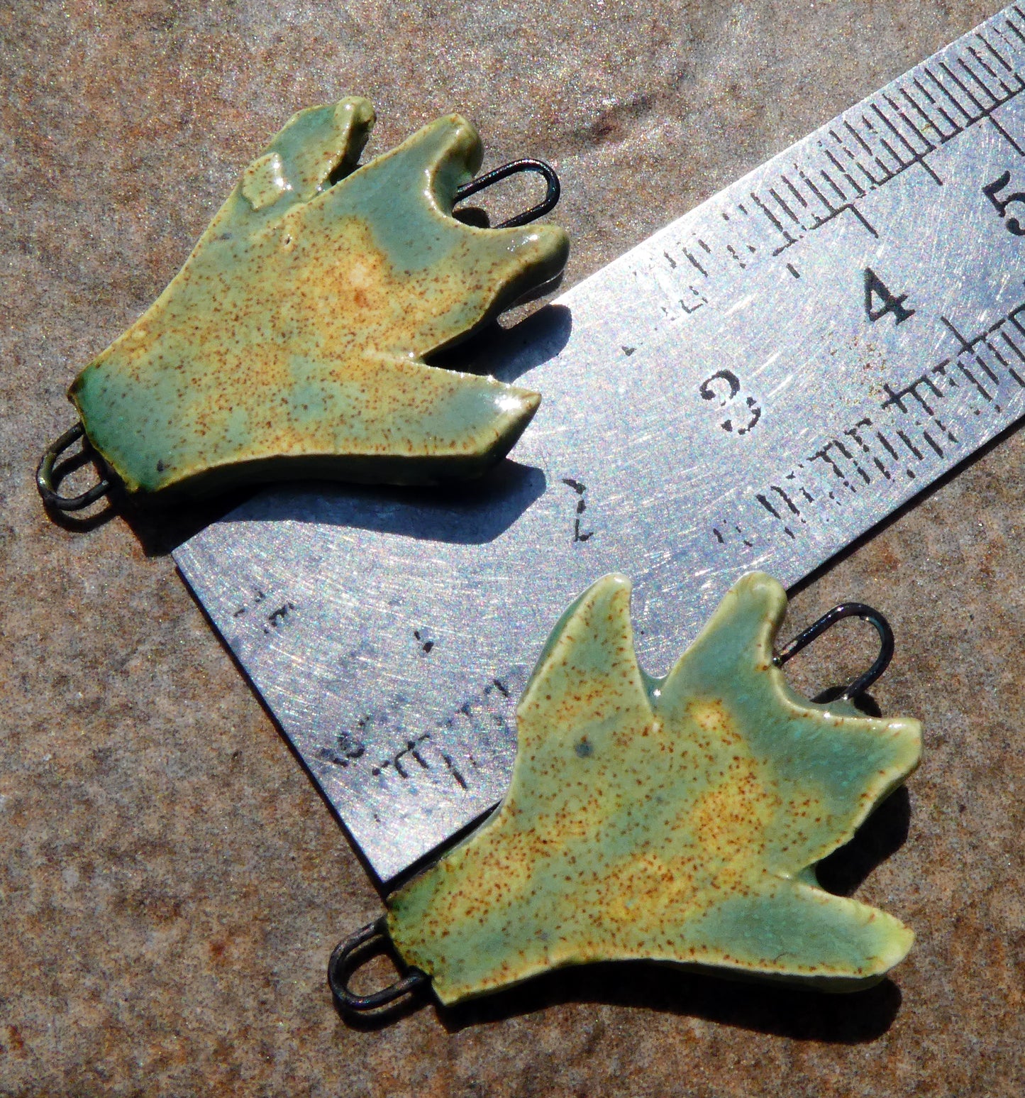 Ceramic Bird Goddess Connectors - Provence