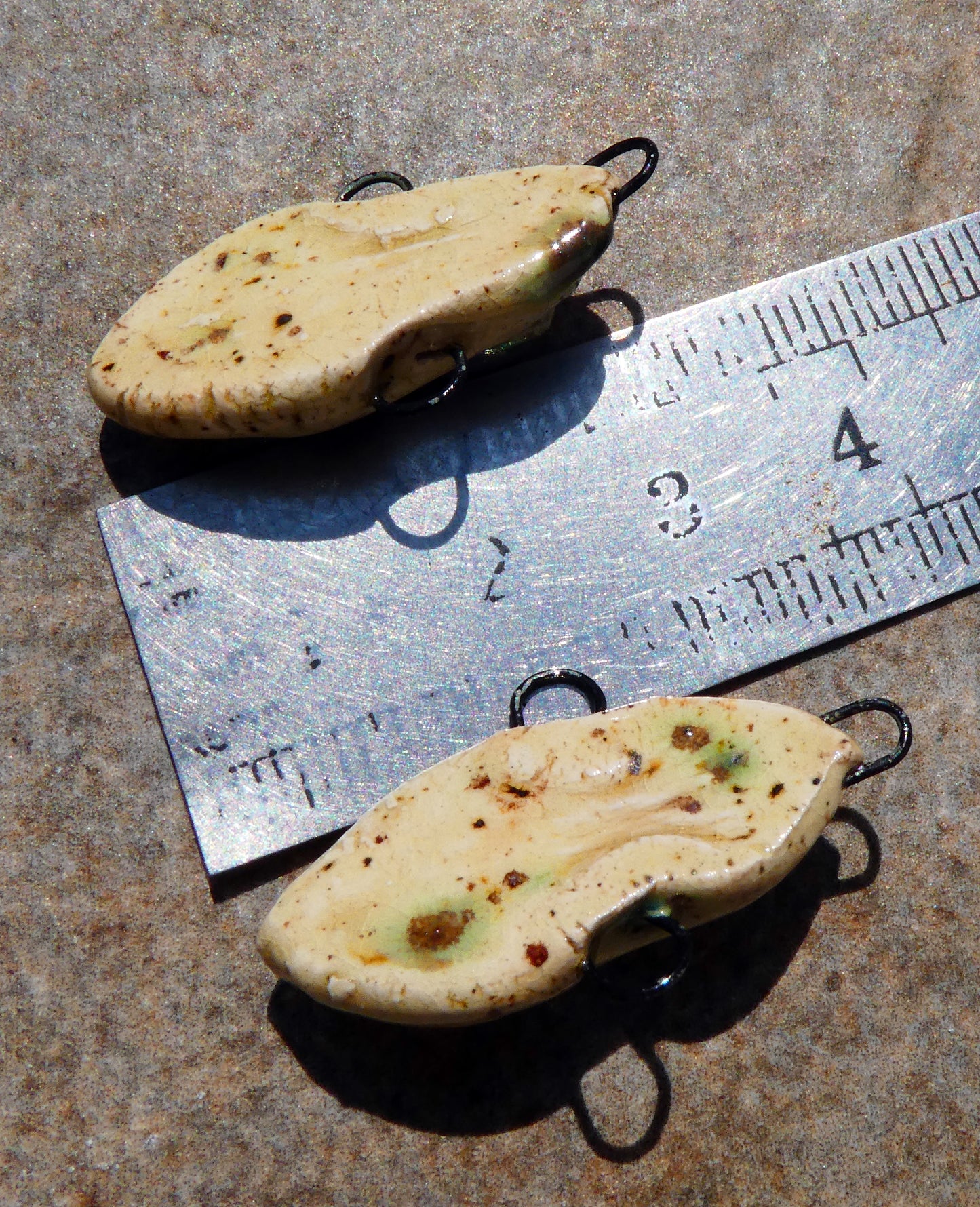 Ceramic Bird Goddess Connectors - Cappuccino Mint