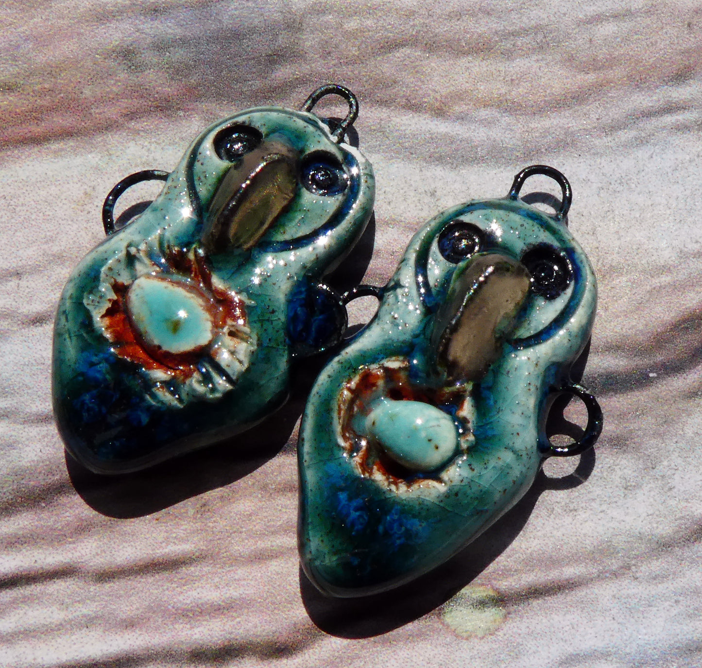 Ceramic Bird Goddess Connectors - Bora Bora