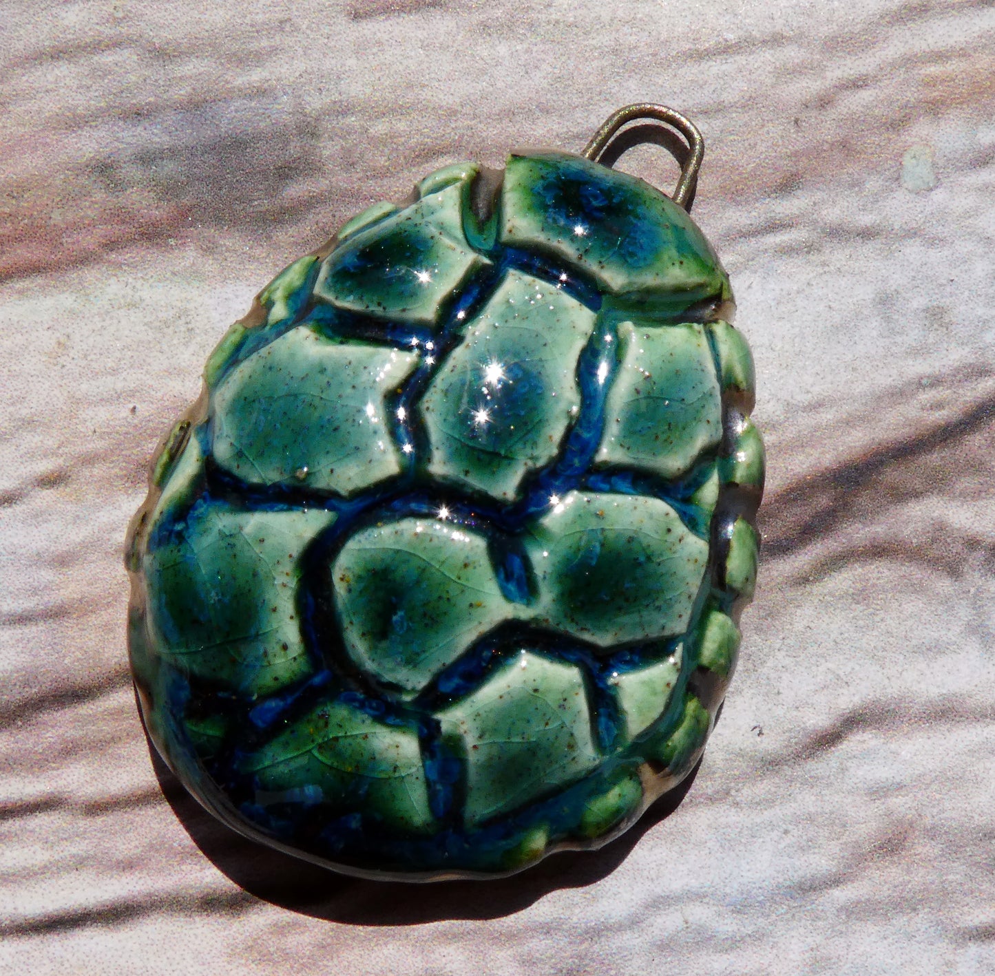 Ceramic Turtle Shell Pendant - Bora Bora