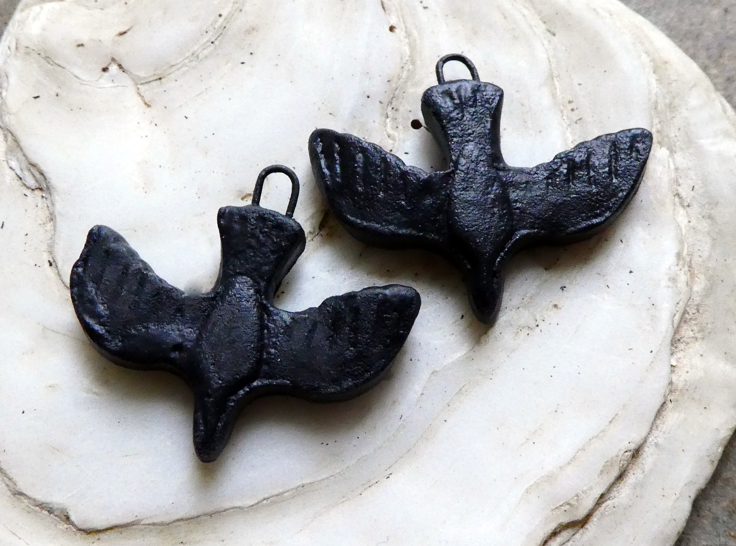 Ceramic Crow Earring Charms