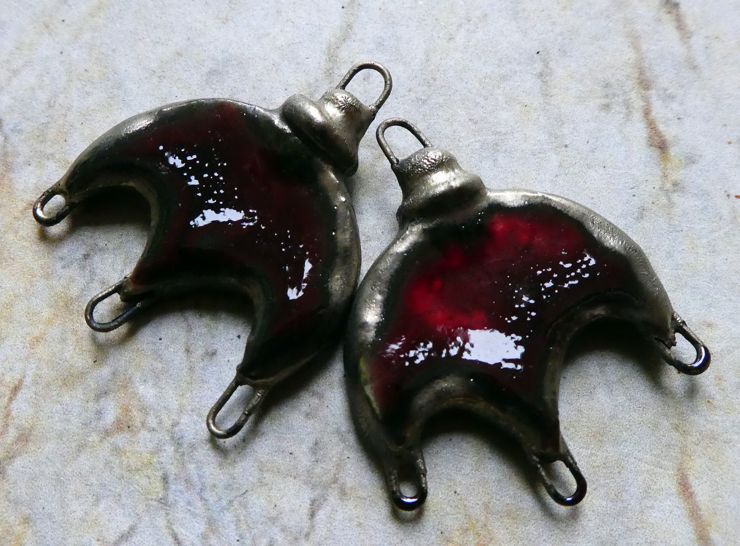 Ceramic Chandelier Earring Connectors -Somerset Scarlet
