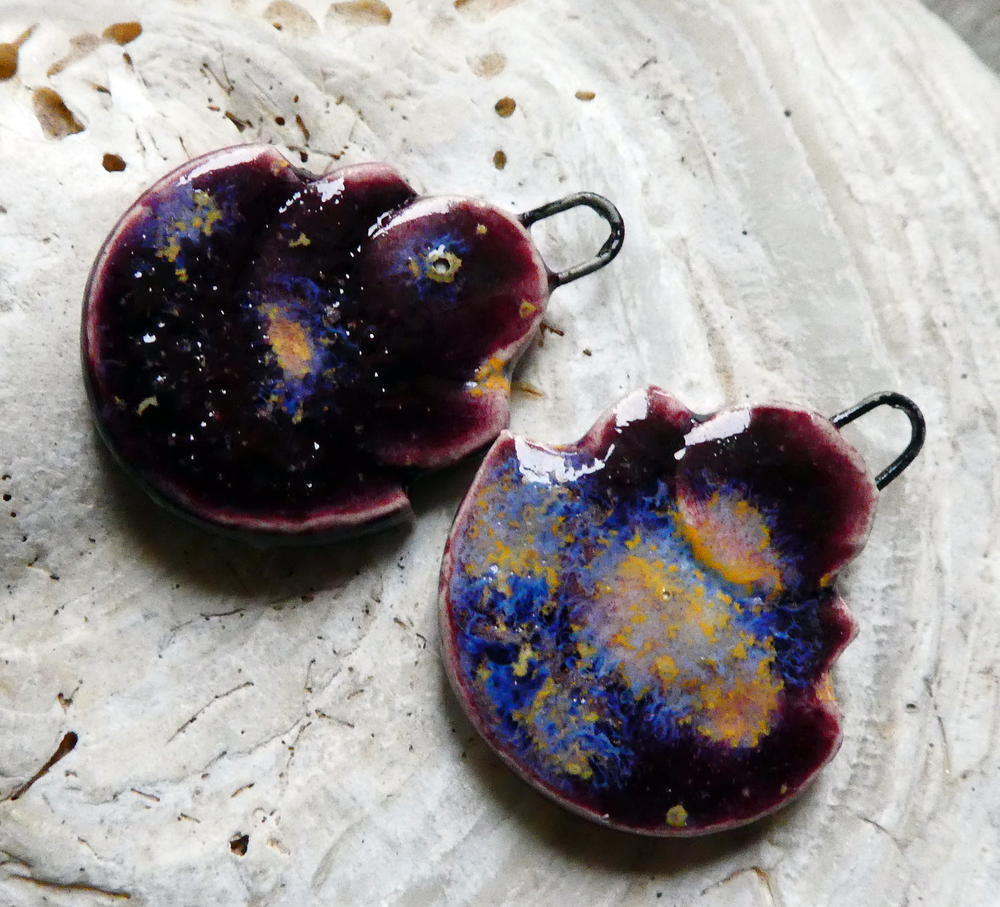 Ceramic Stacked Semi Circle Charms - Sailors Delight