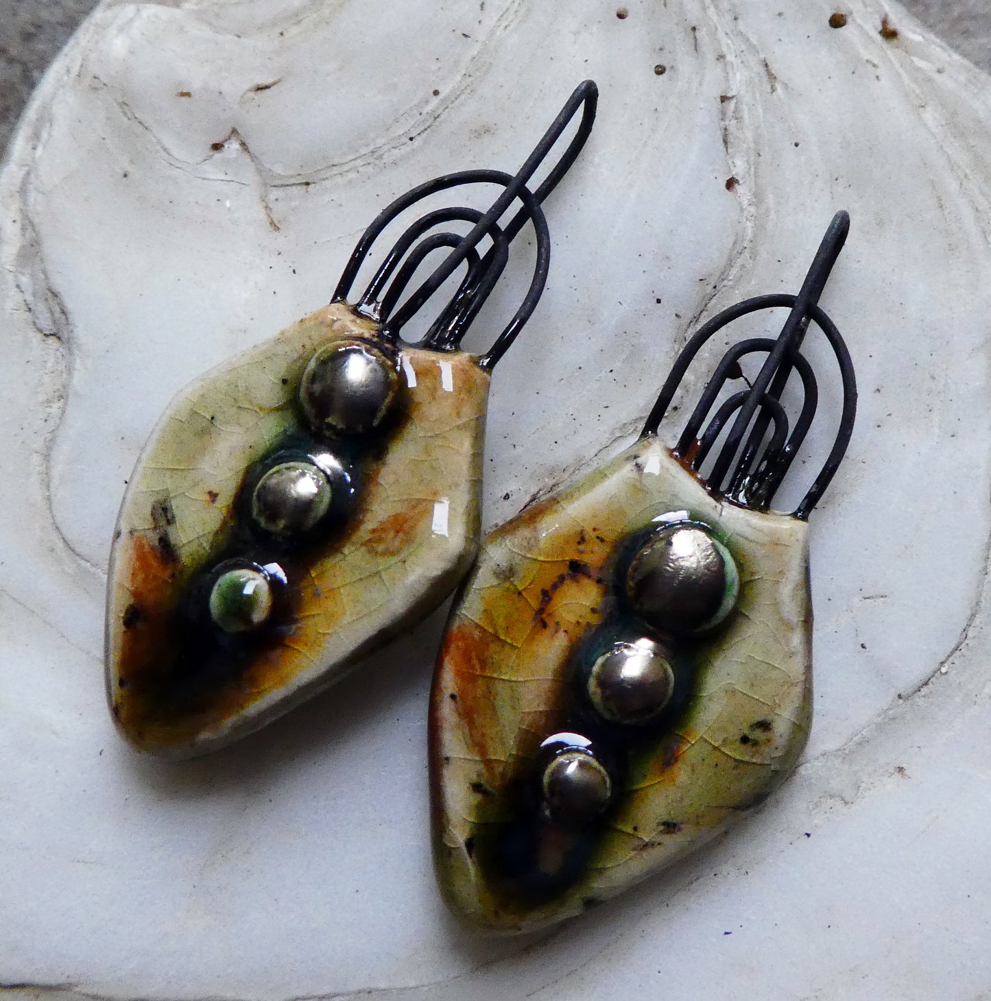 Ceramic Multi Hoop Pointed Charms -Safari