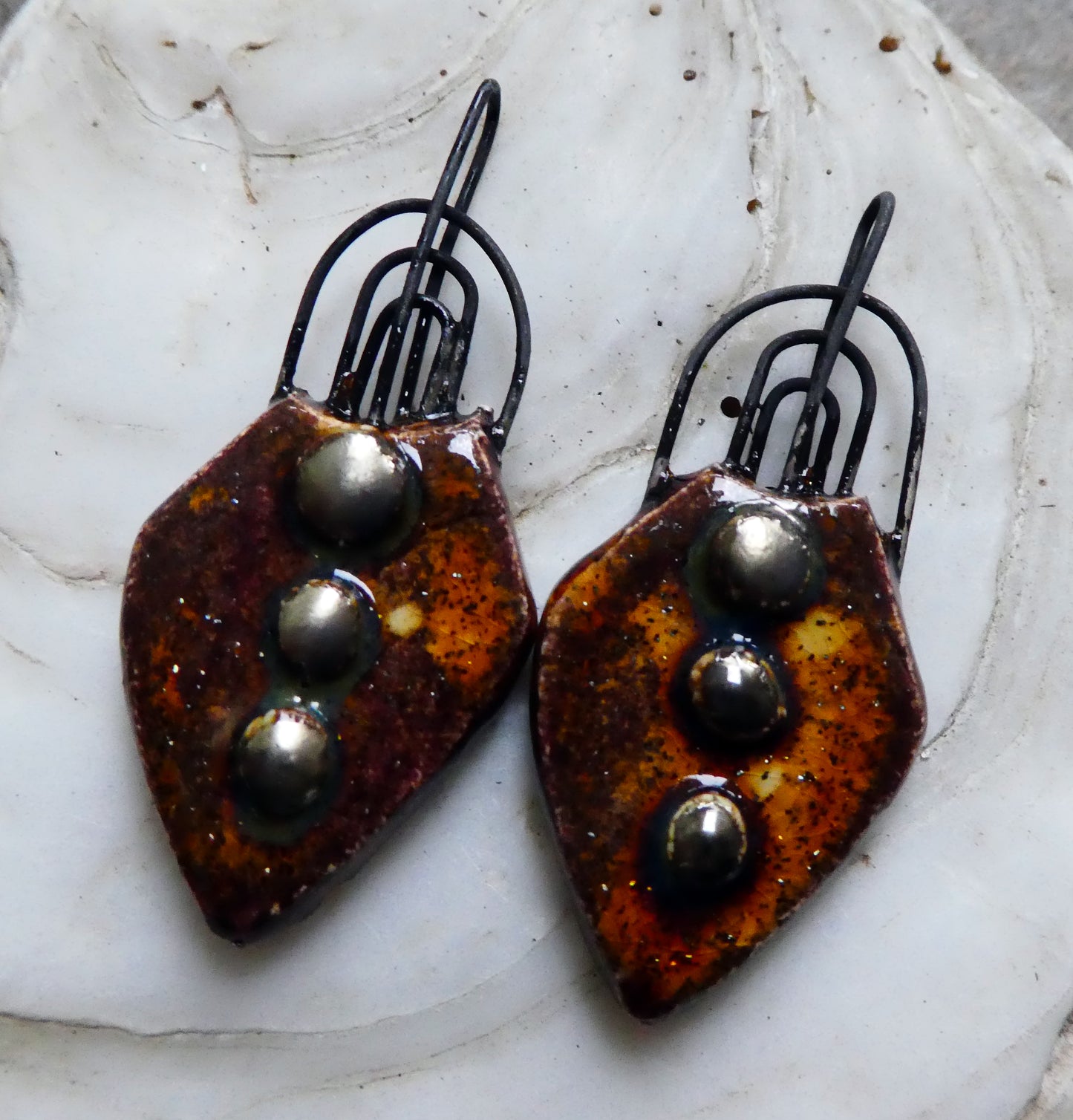 Ceramic Multi Hoop Pointed Charms -Amber Sparks