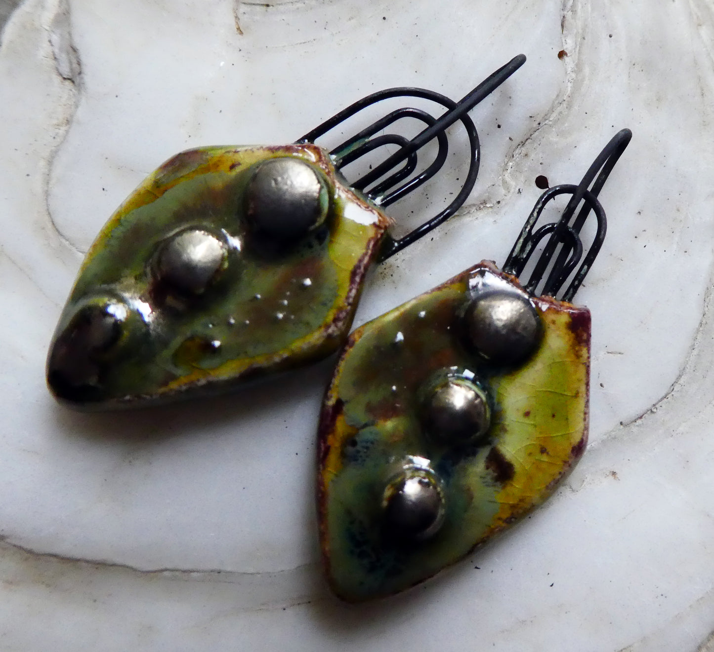 Ceramic Multi Hoop Pointed Charms -Pagoda