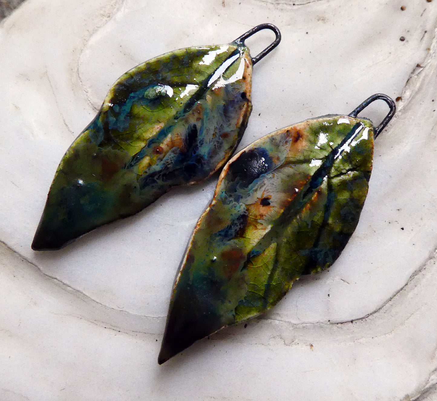 Ceramic Super Slim Autumn Leaf Charms #5