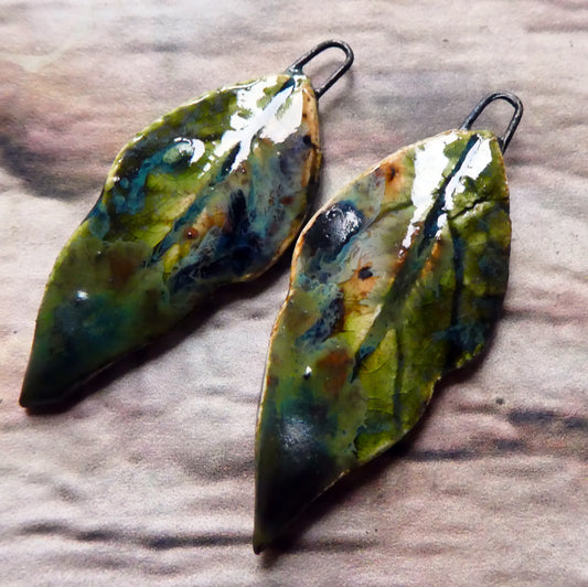 Ceramic Super Slim Autumn Leaf Charms #5